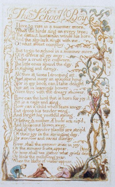 The School Boy, plate 27 from Songs of Innocence by William Blake